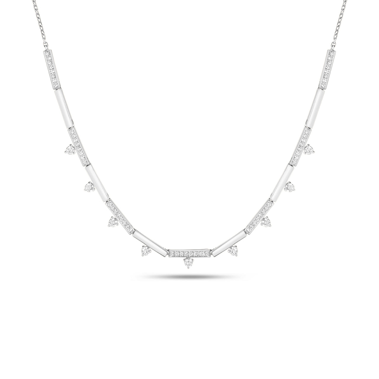 Diamond Alternating Bar Stacking Necklace