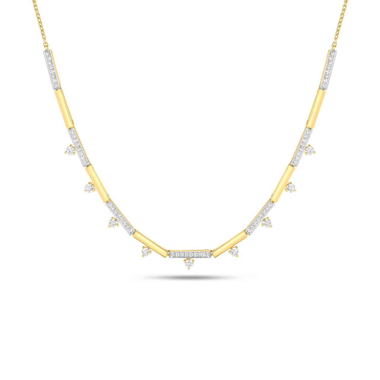 Diamond Alternating Bar Stacking Necklace