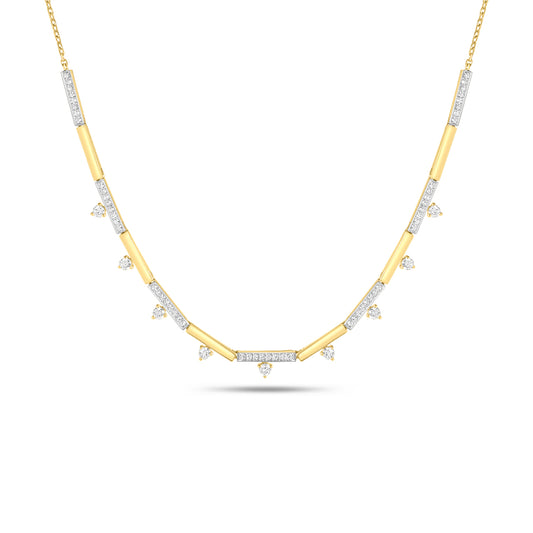 Diamond Alternating Bar Stacking Necklace