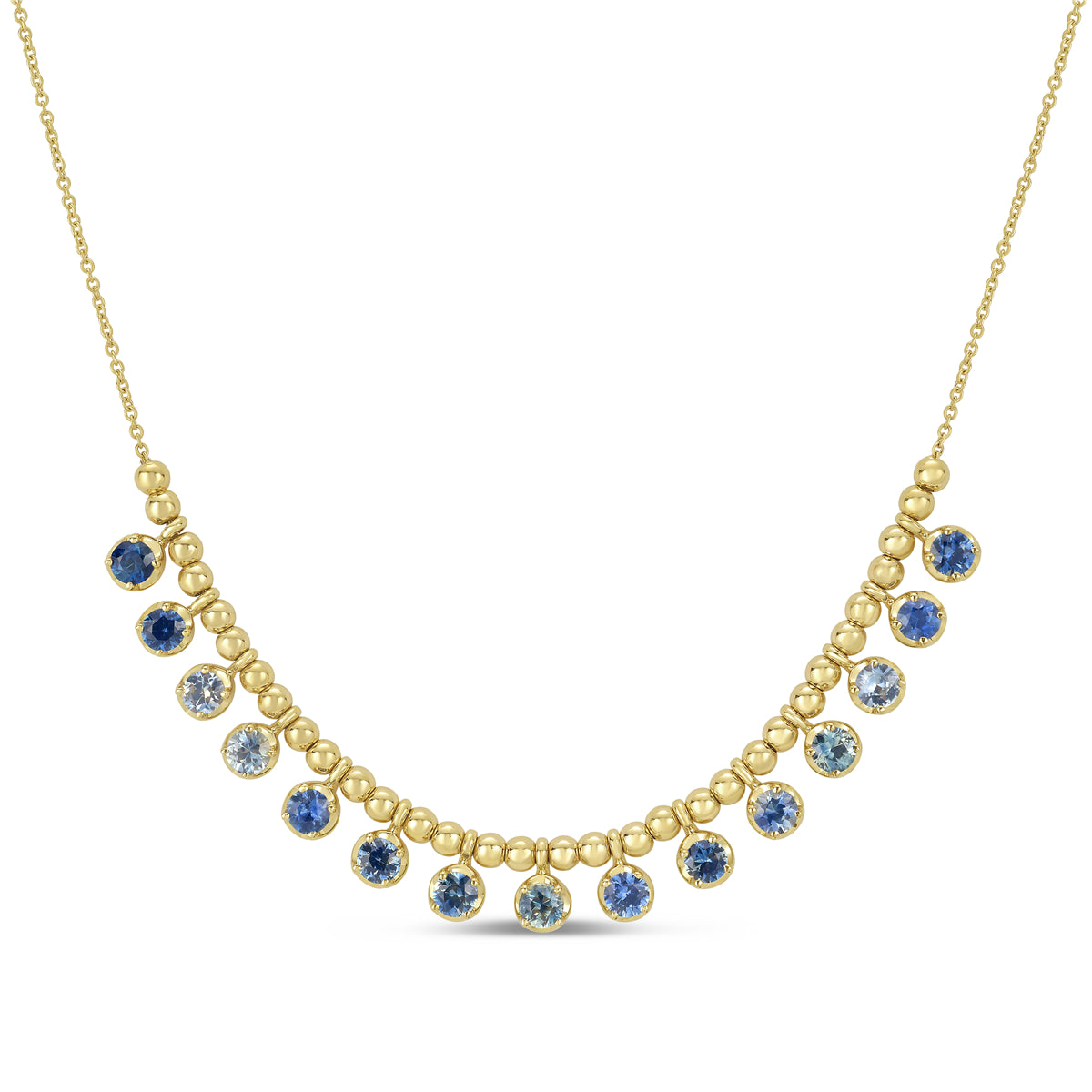 Montana Sapphire Bead Stacking Necklace