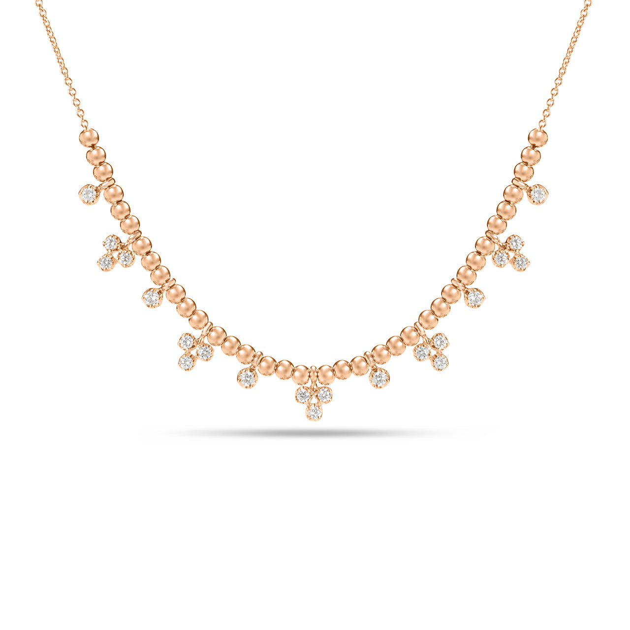 Diamond Trio Bead Stacking Necklace