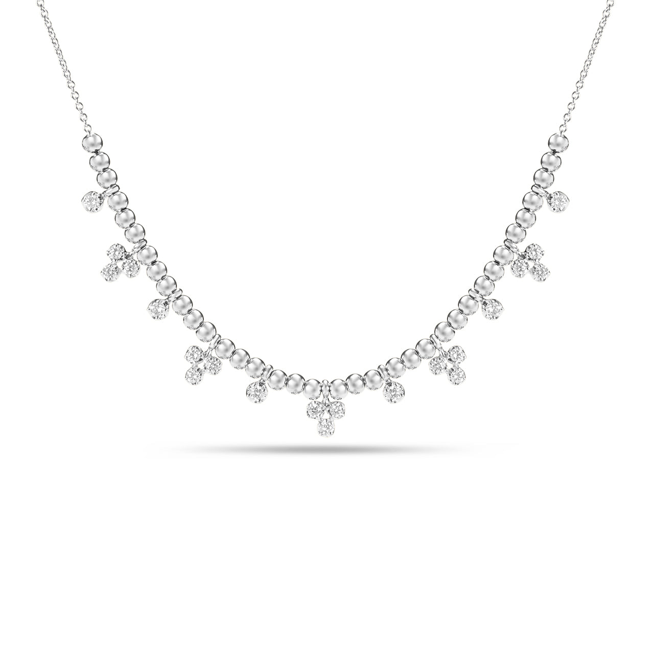 Diamond Trio Bead Stacking Necklace
