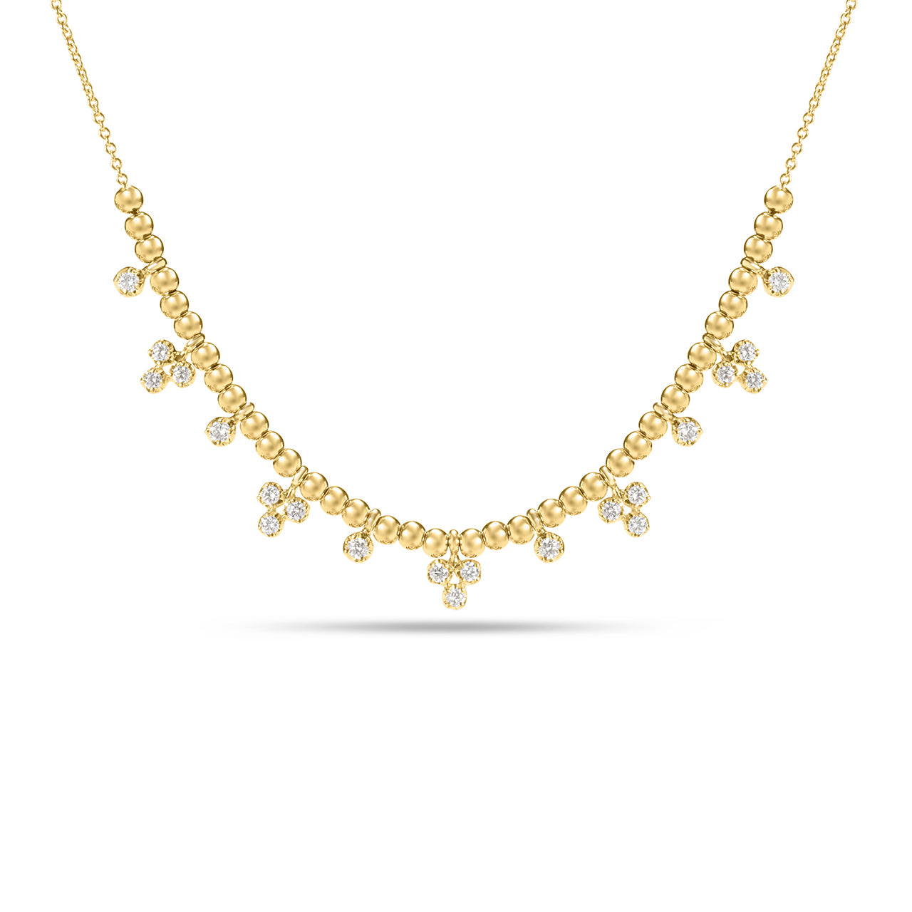 Diamond Trio Bead Stacking Necklace