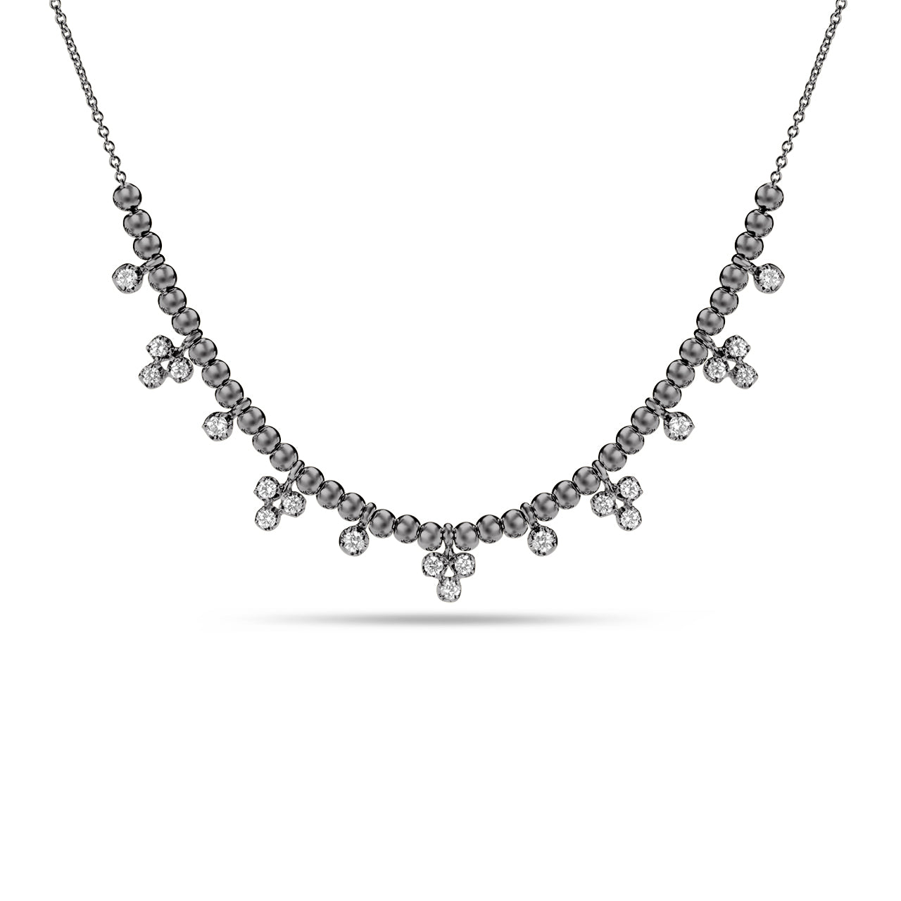 Diamond Trio Bead Stacking Necklace