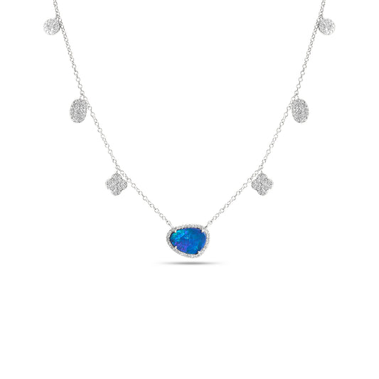 Opal & Diamond Charm Necklace