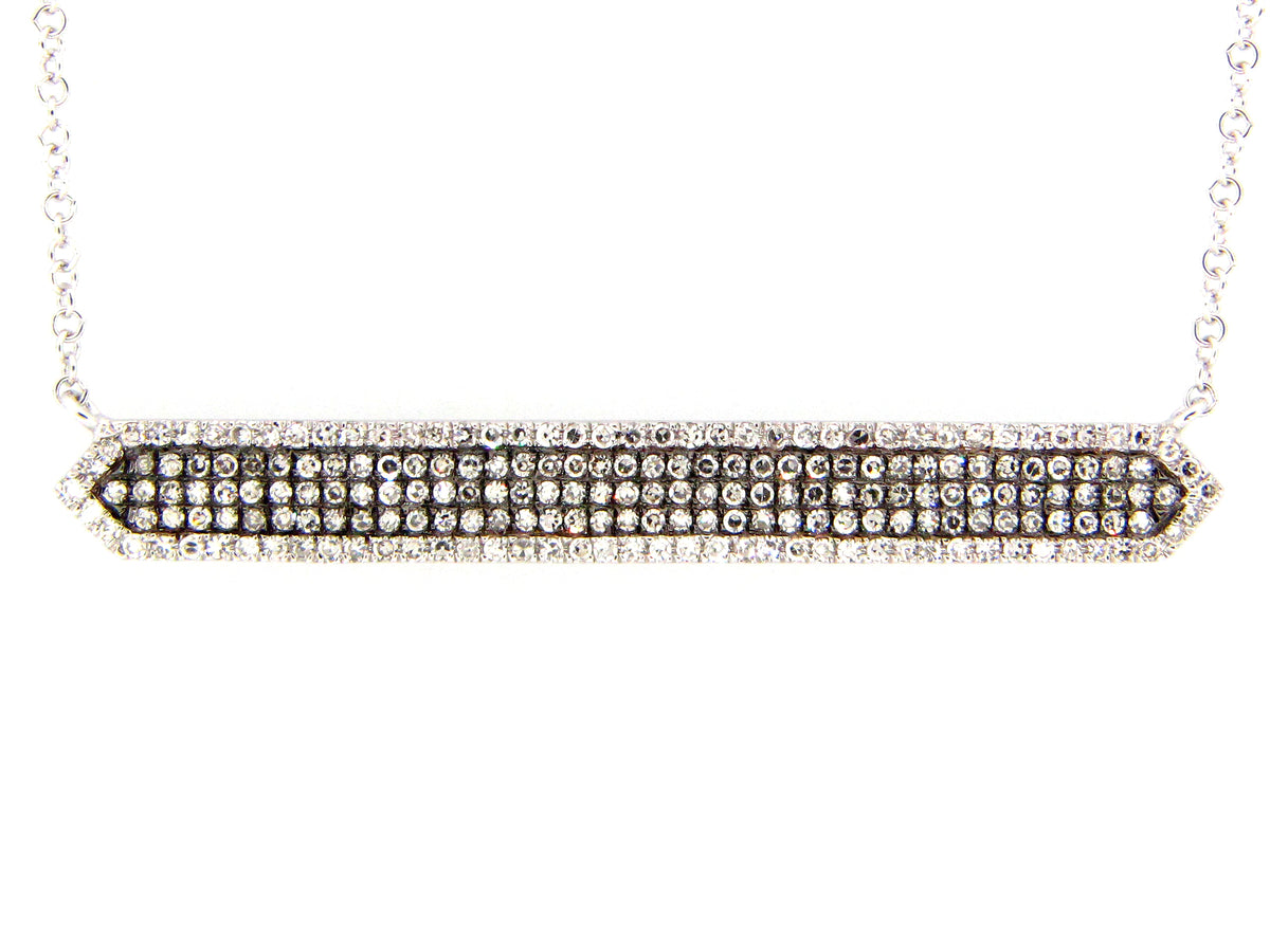 DIAMOND NECKLACE, 14KW/ BLACK FINISH PRONGS (N)