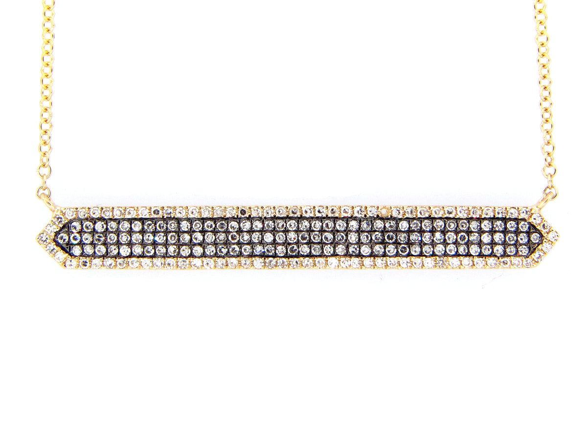 DIAMOND NECKLACE, 14K BLACK FINISH/YELLOW CHAIN (N)