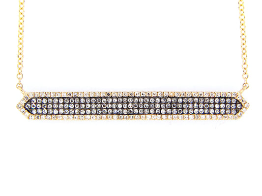 DIAMOND NECKLACE, 14K BLACK FINISH/YELLOW CHAIN (N)