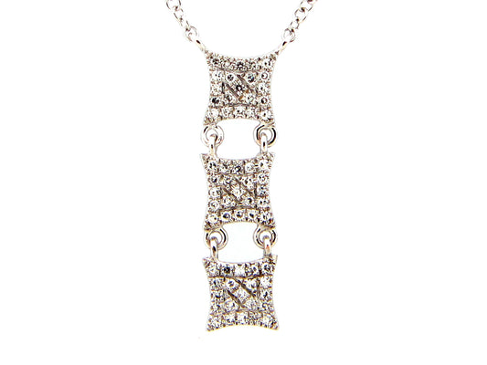 DIAMOND 3 STATION CHOKER NECKLACE, 12" + 6" , 14KW (N)