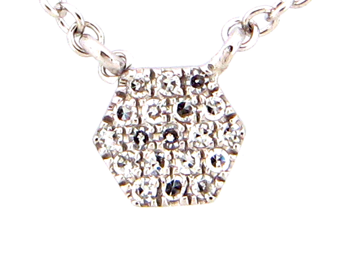 DIAMOND HONEYCOMB PENDANT NECKLACE