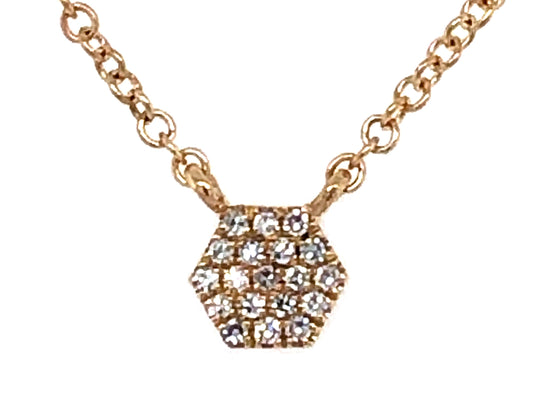 DIAMOND HONEYCOMB PENDANT NECKLACE
