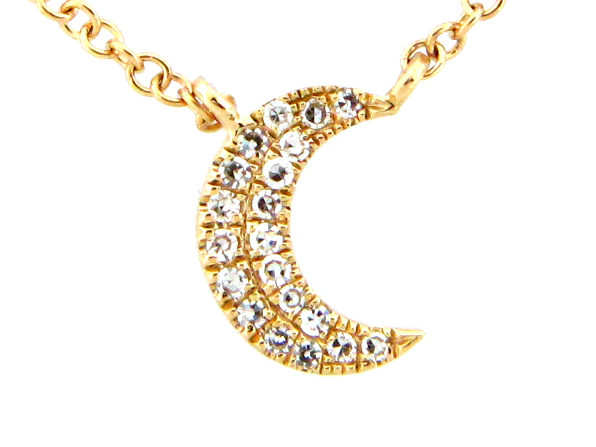 DIAMOND CRESCENT MOON PENDANT NECKLACE