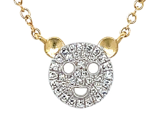 DIAMOND BEAR NECKLACE, 18"/17"/16"