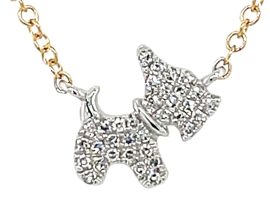 DIAMOND DOG TERRIER NECKLACE, 18"/17"/16"