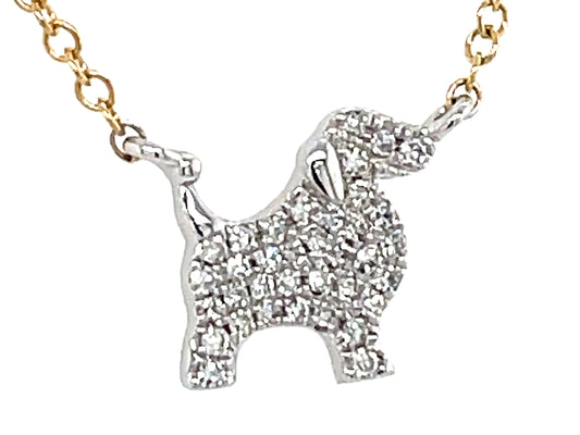 DIAMOND DOG POODLE NECKLACE