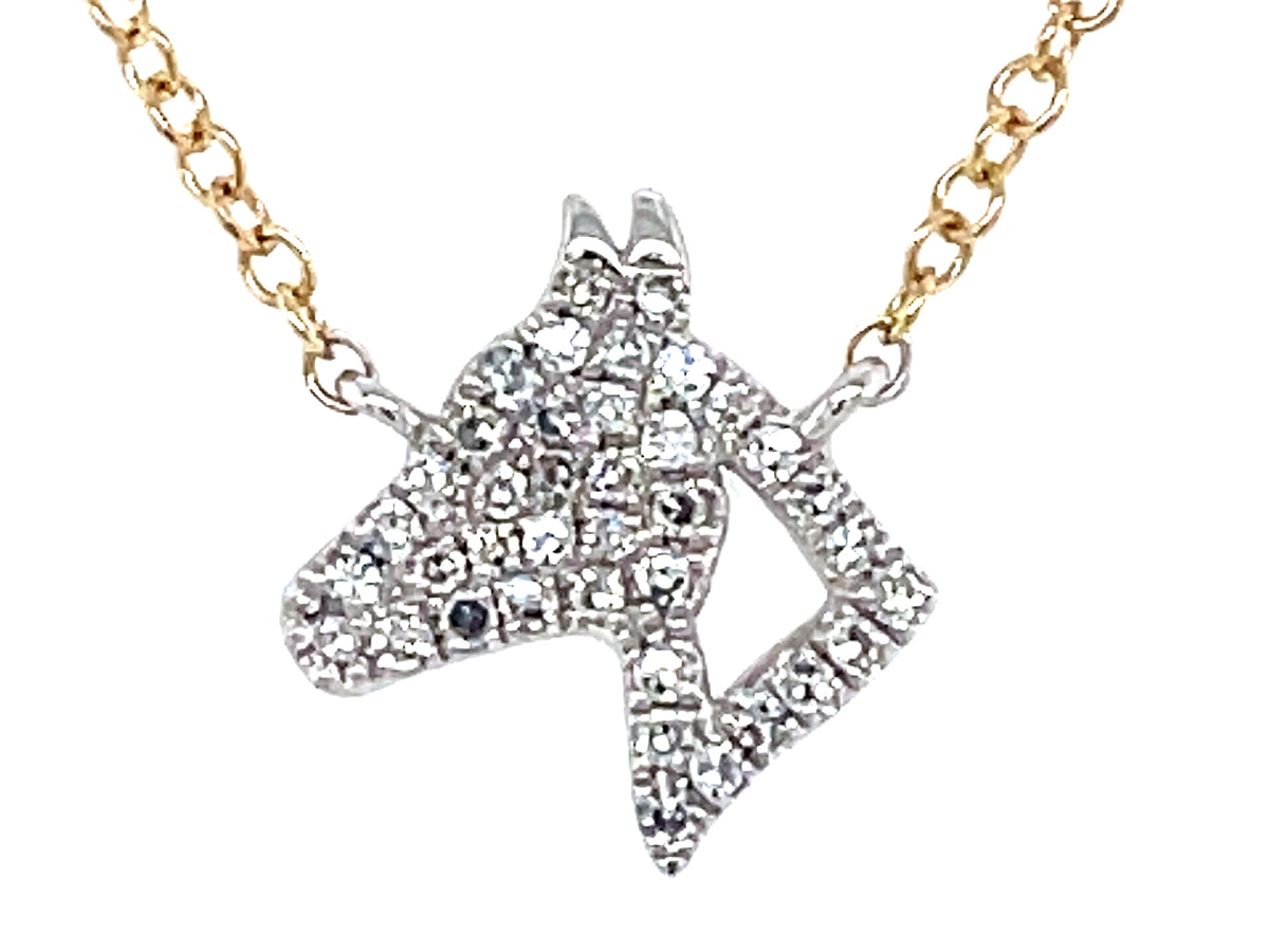 DIAMOND HORSE NECKLACE, 18"/17"/16"