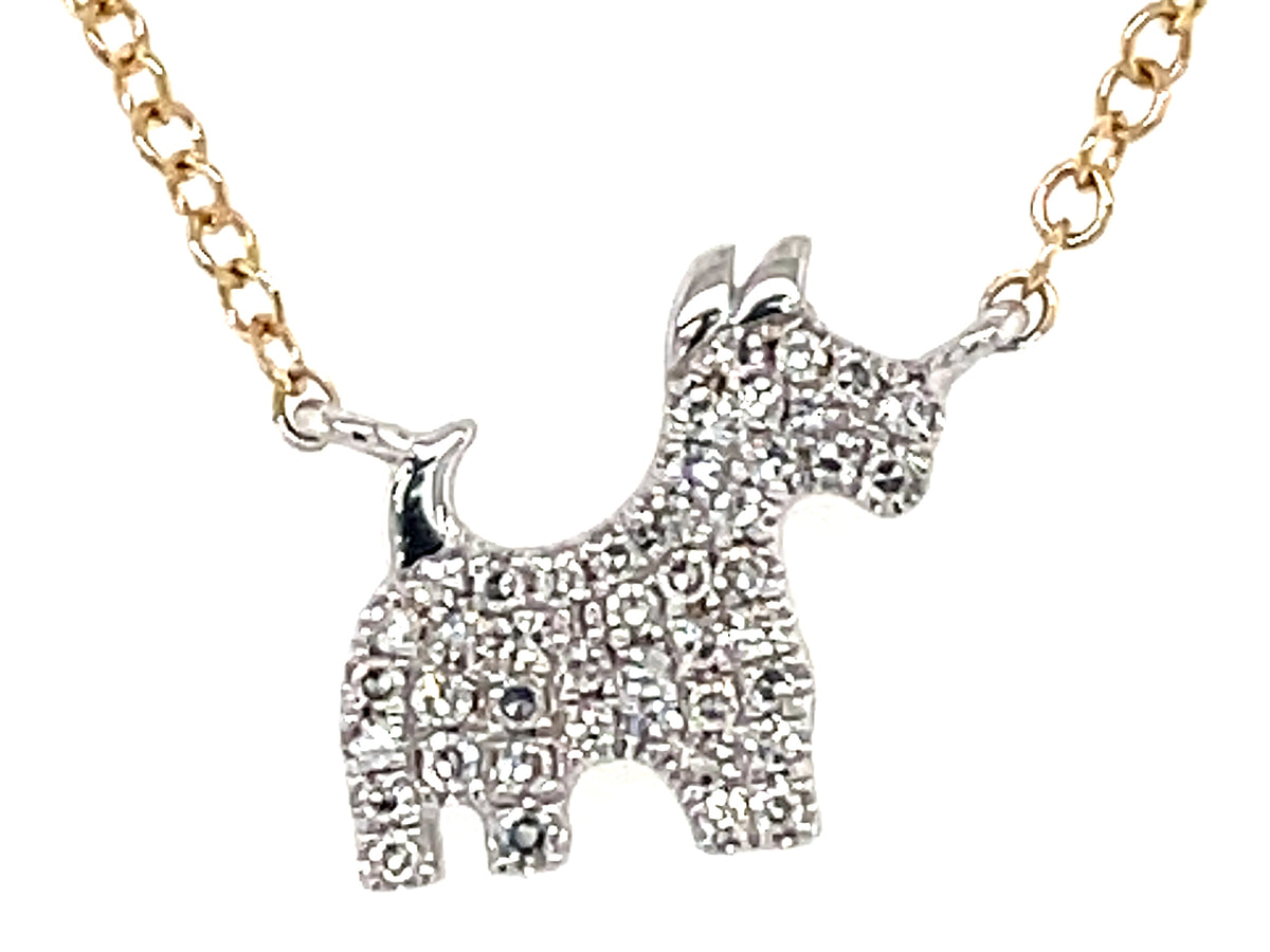 DIAMOND DOG SCHNAUZER NECKLACE, 18"/17"/16"