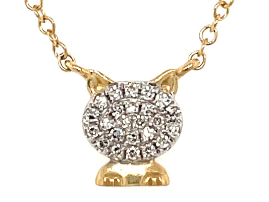 DIAMOND CAT PAWS NECKLACE, 18"/17"/16"