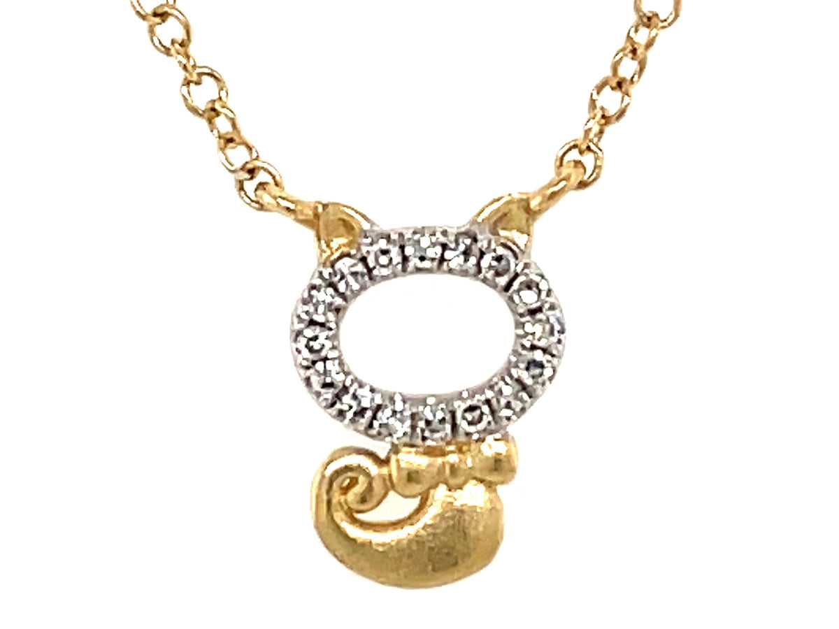 DIAMOND CAT OVAL NECKLACE, 18"/17"/16"