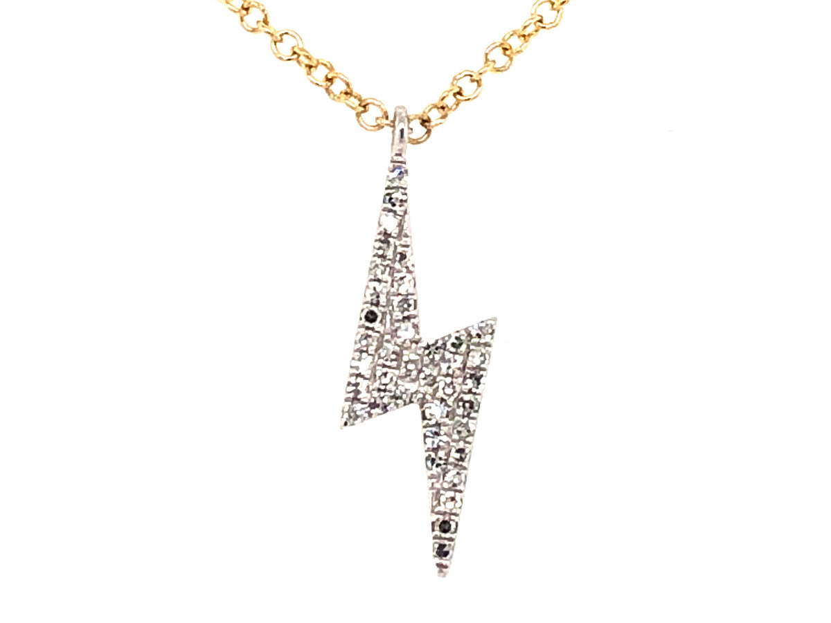 DIAMOND LIGHTNING PENDANT NECKLACE, 18KWY (N)