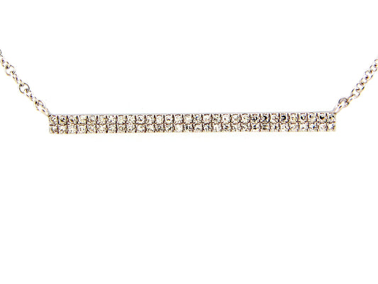 DIAMOND BAR PENDANT NECKLACE, 30MM, 14KW (N)