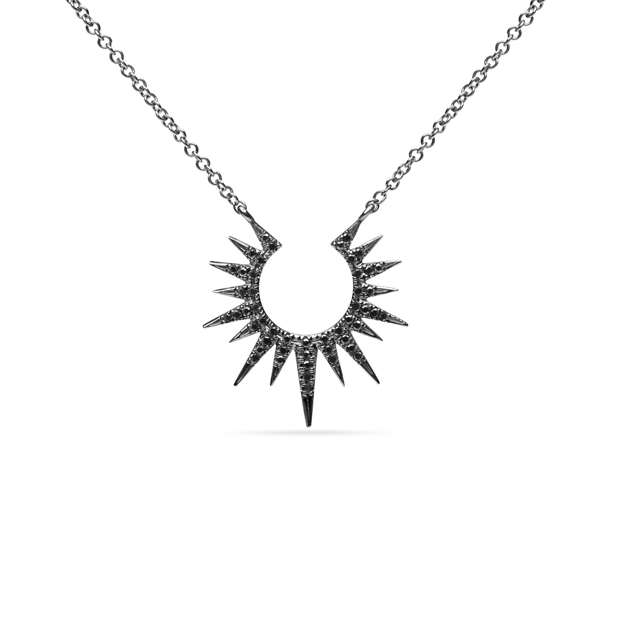 Black Diamond Sunburst Necklace