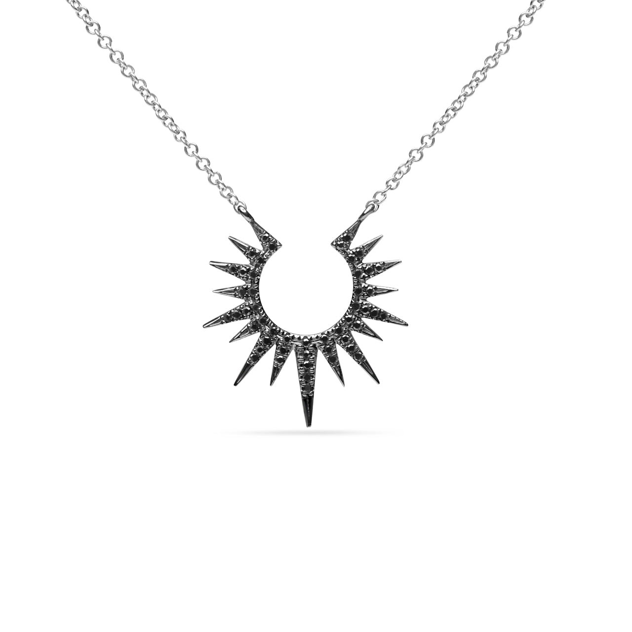Black Diamond Sunburst Necklace
