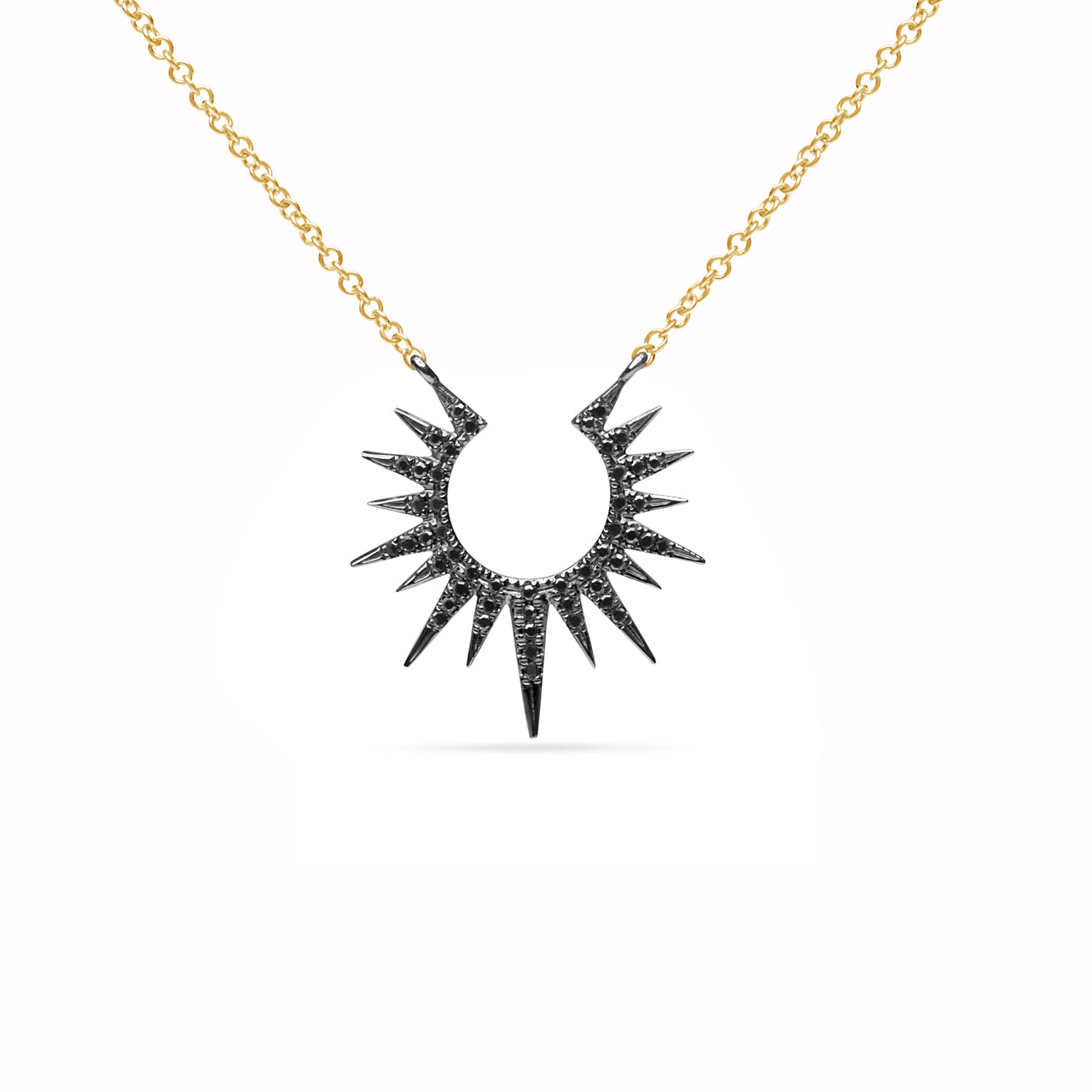 Black Diamond Sunburst Necklace