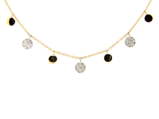 DIAMOND CHARM DISC PENDANT NECKLACE