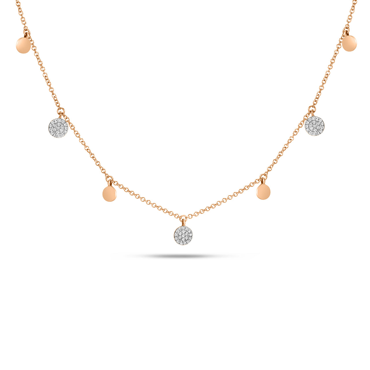 Diamond Disc Charm Necklace