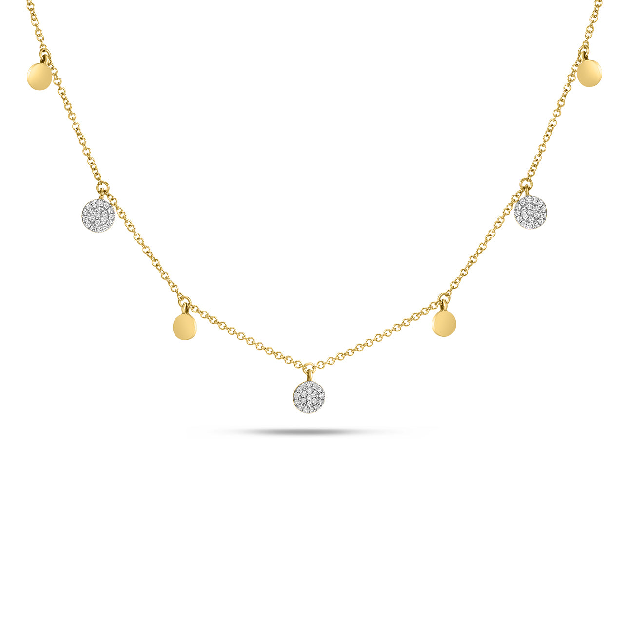 Diamond Disc Charm Necklace