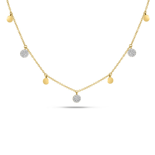 Diamond Disc Charm Necklace