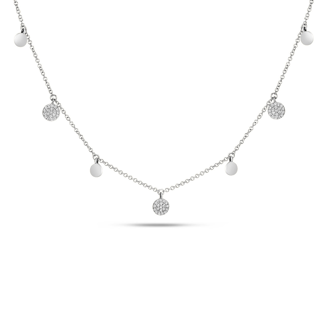 Diamond Disc Charm Necklace