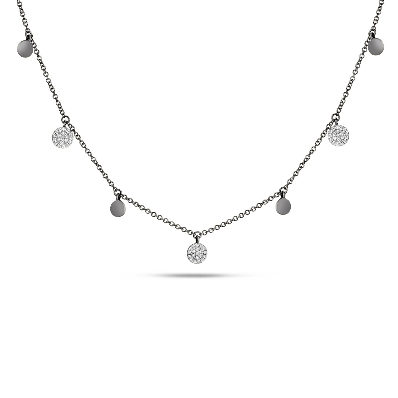 Diamond Disc Charm Necklace
