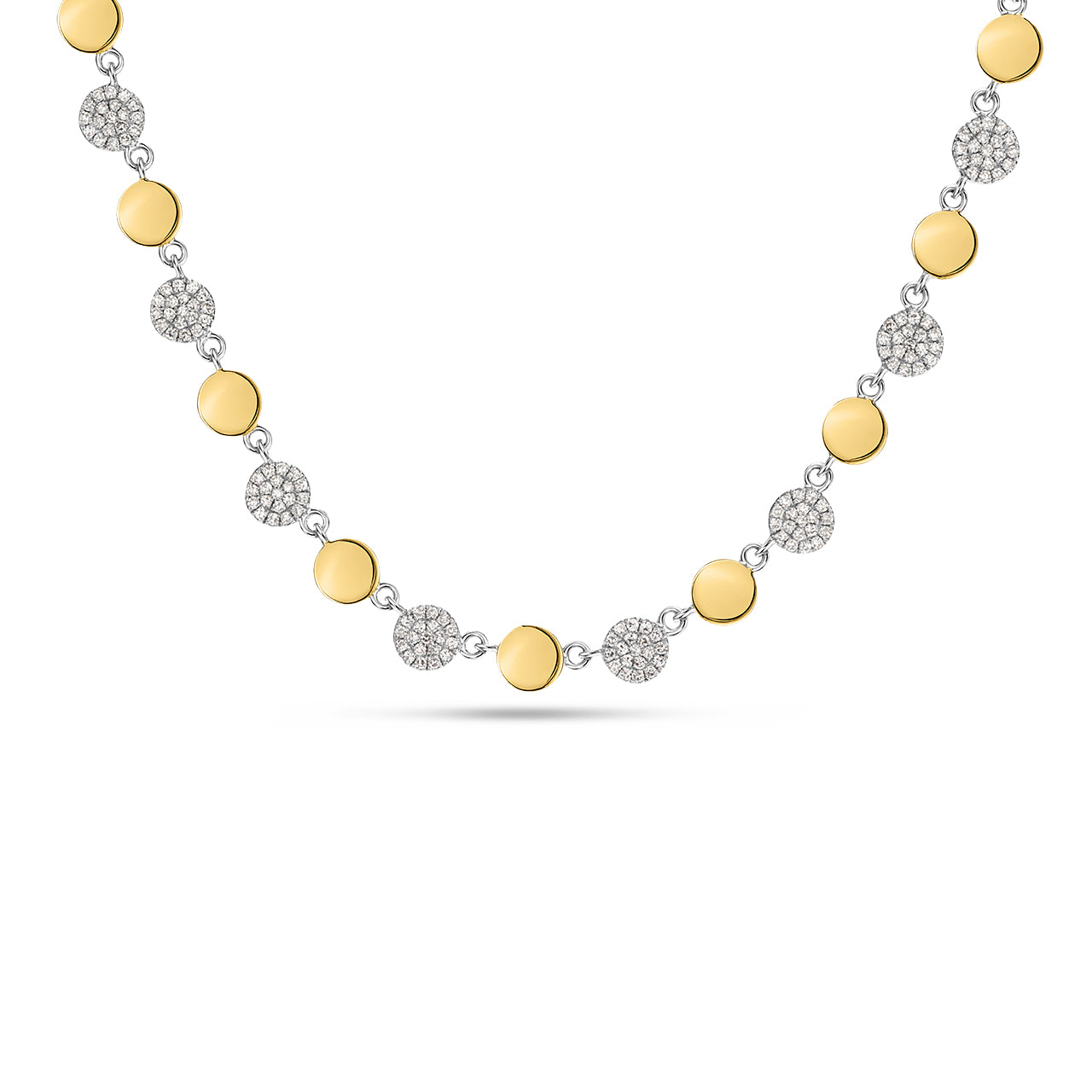 Diamond Disc Tennis Necklace