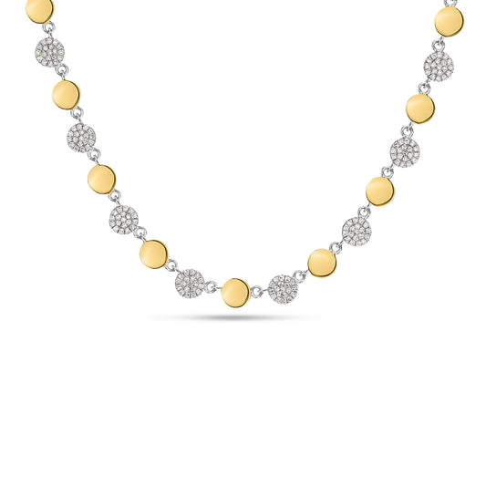 Diamond Disc Tennis Necklace