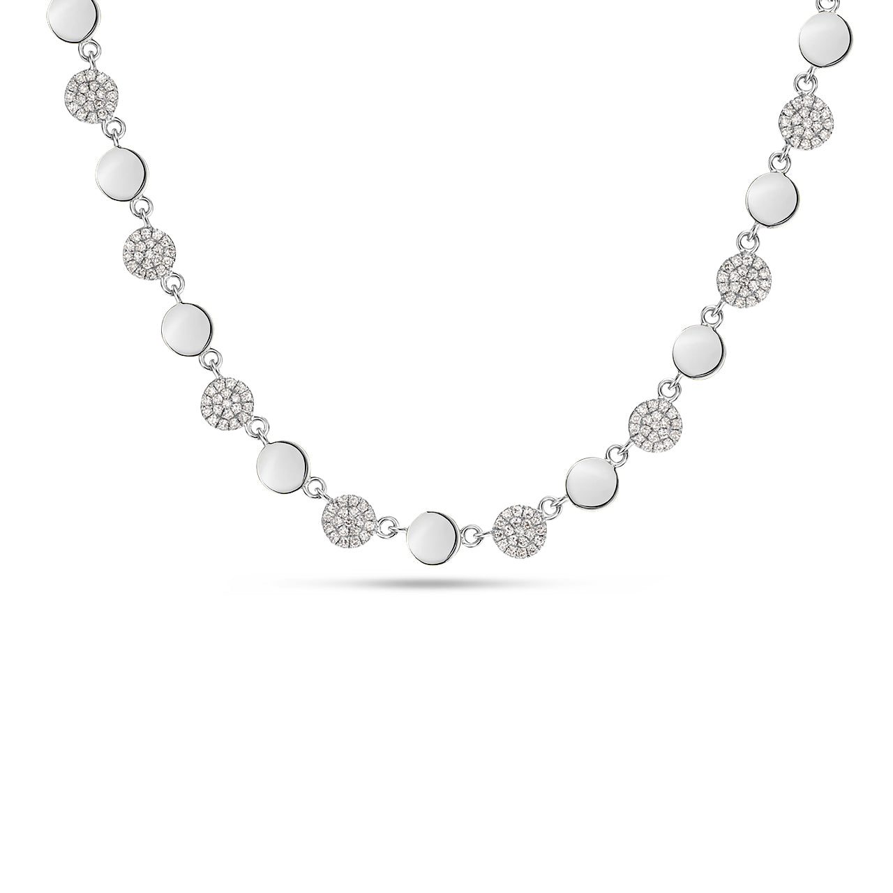 Diamond Disc Tennis Necklace