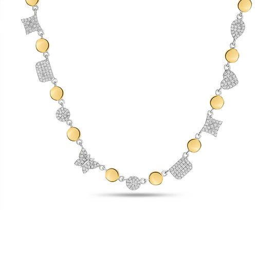 Diamond Charm Tennis Necklace