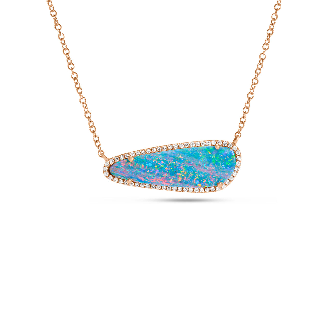 Opal & Diamond East-West Necklace