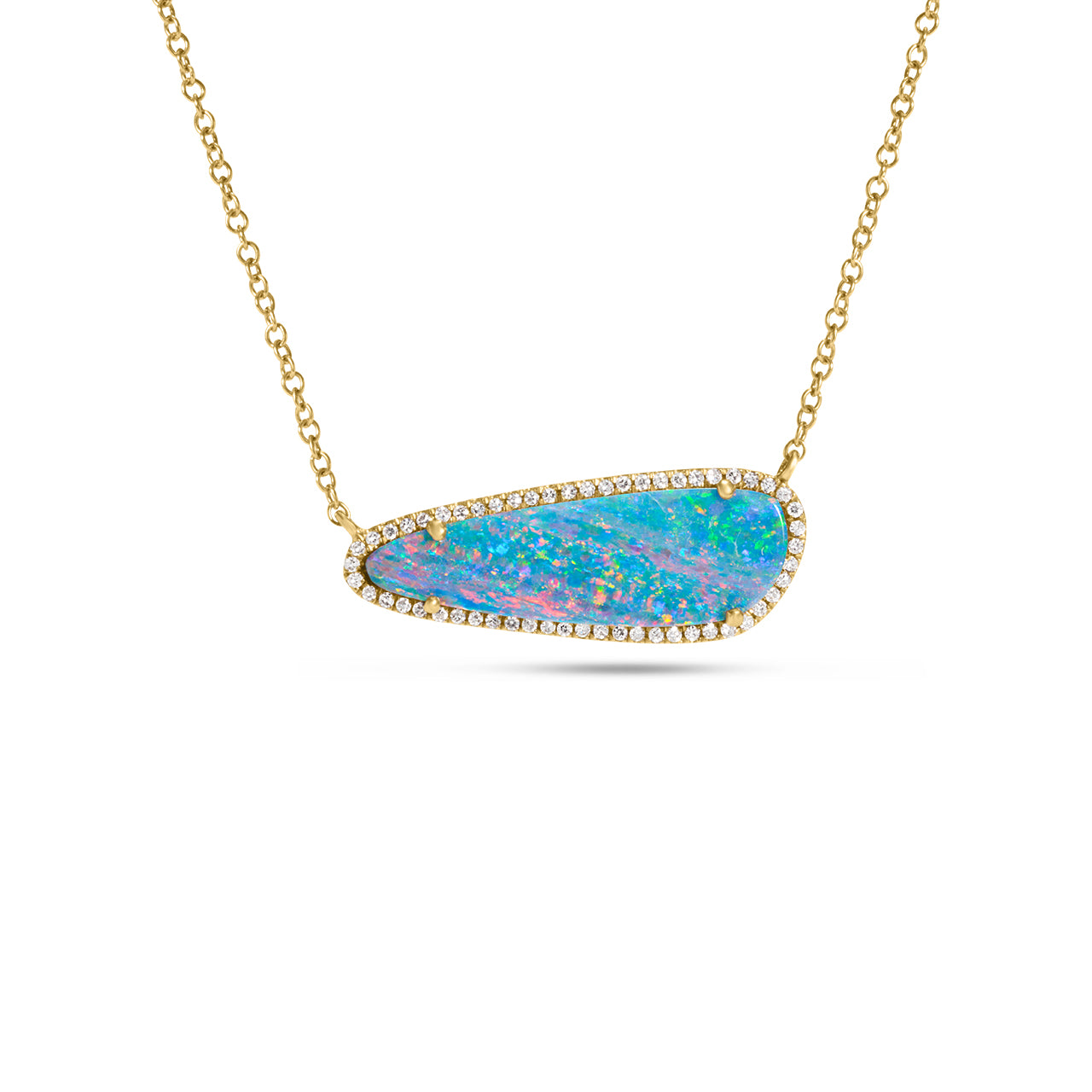 Opal & Diamond East-West Necklace