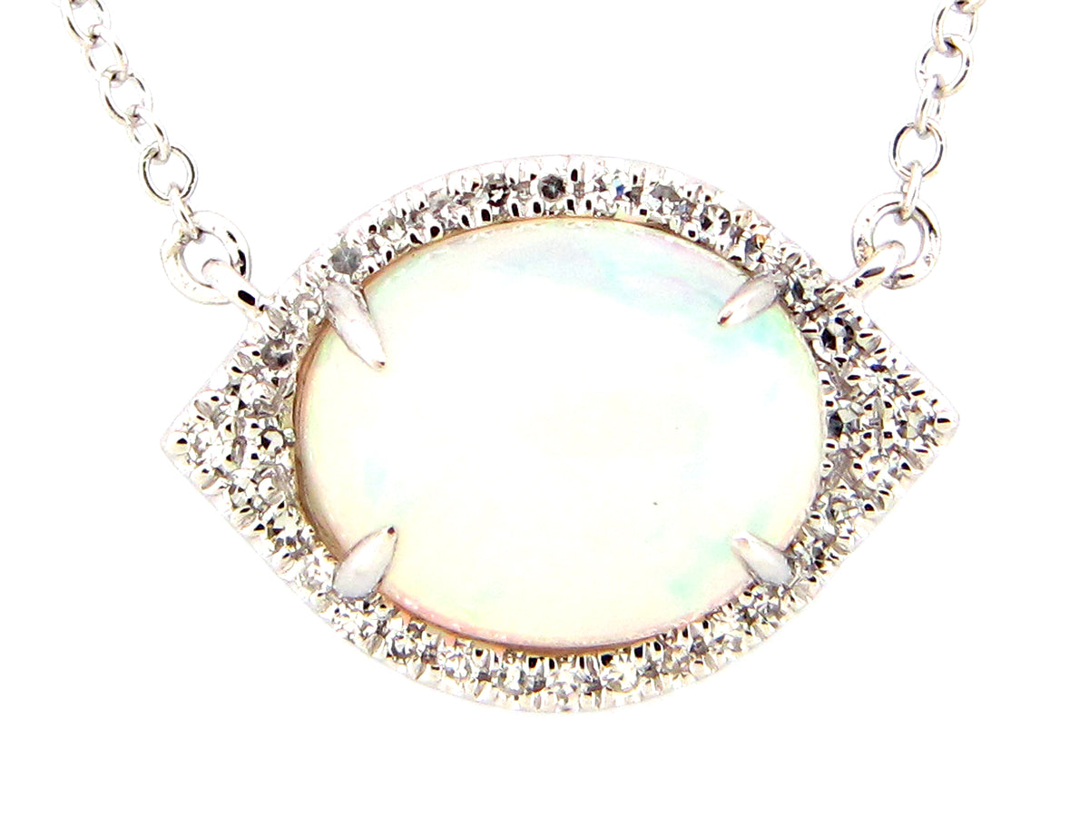 OPAL & DIAMOND PENDANT NECKLACE