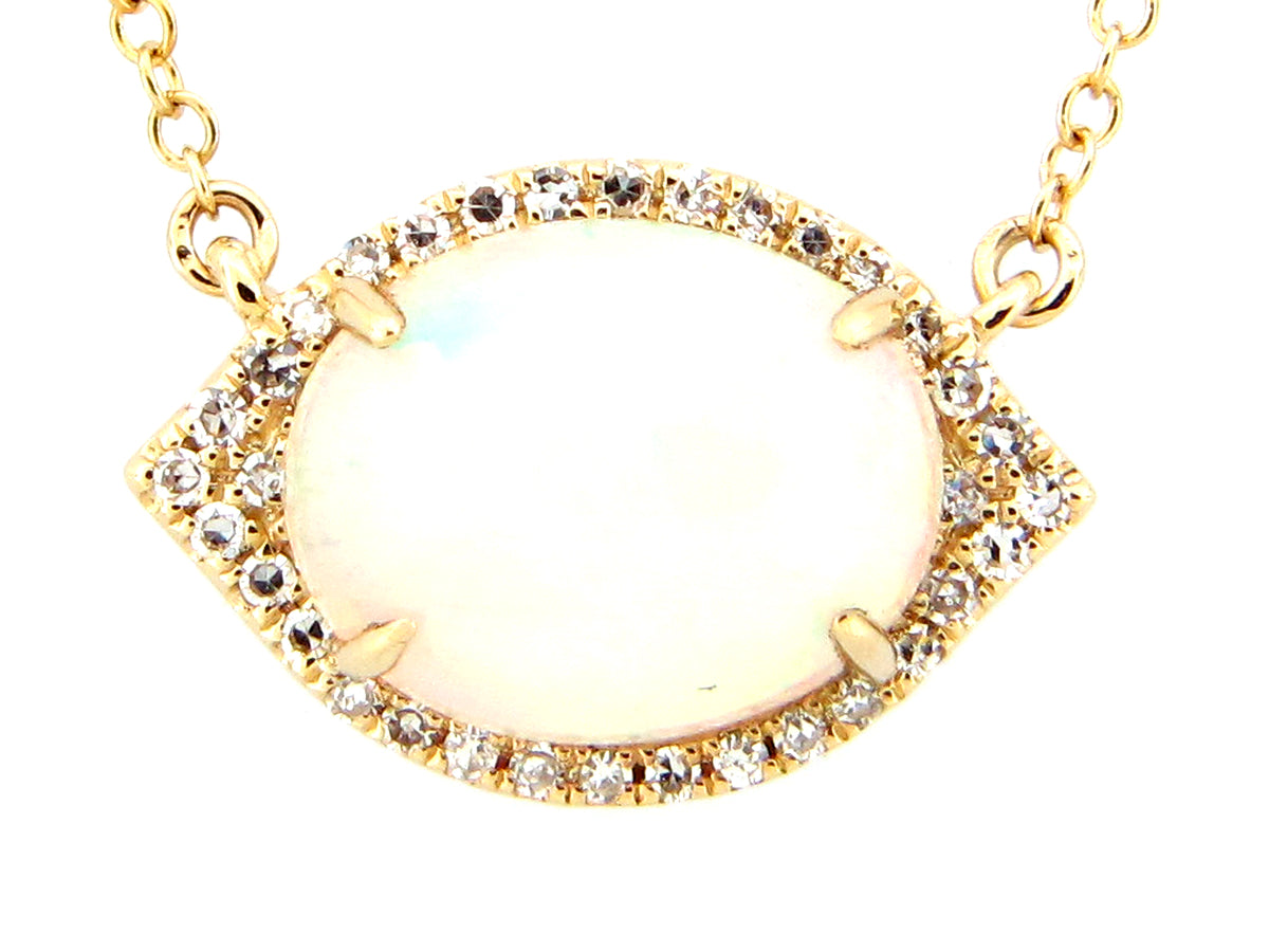 OPAL & DIAMOND PENDANT NECKLACE