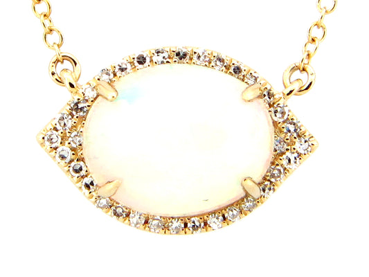 OPAL & DIAMOND PENDANT NECKLACE