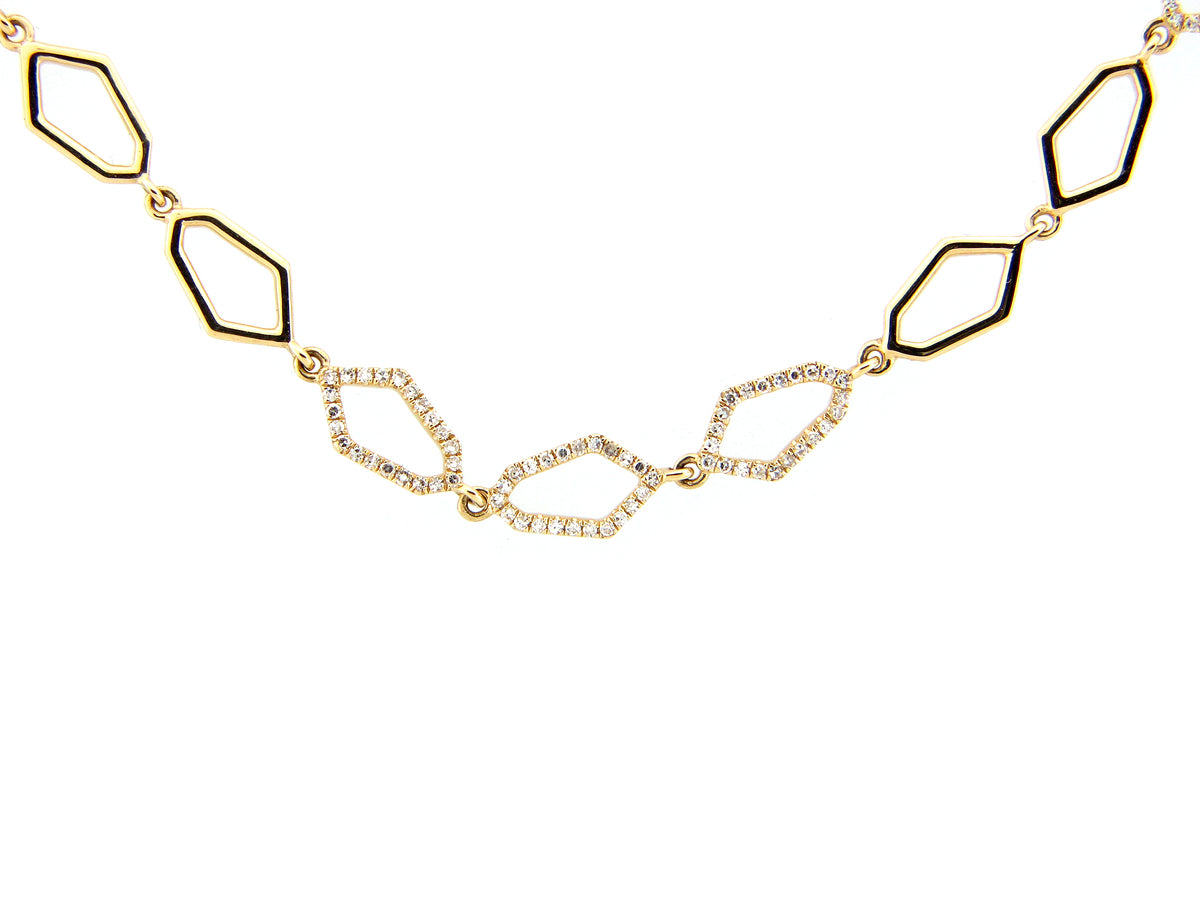 DIAMOND GEOMETRIC CHOKER, 14KY (N)