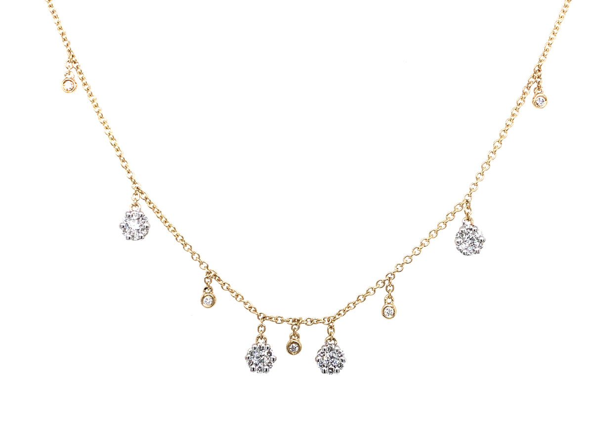 DIAMOND CHARM CHOKER NECKLACE