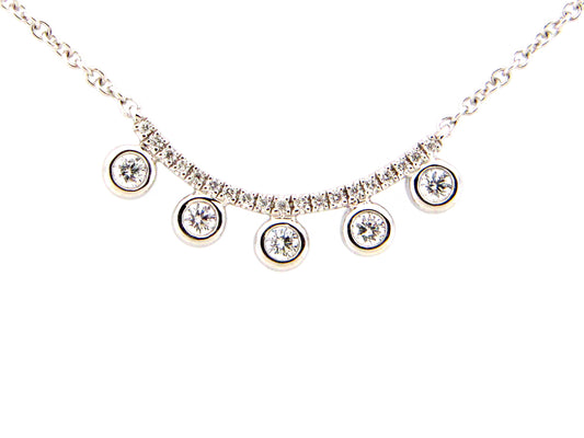 DIAMOND CURVE BAR CHOKER NECKLACE