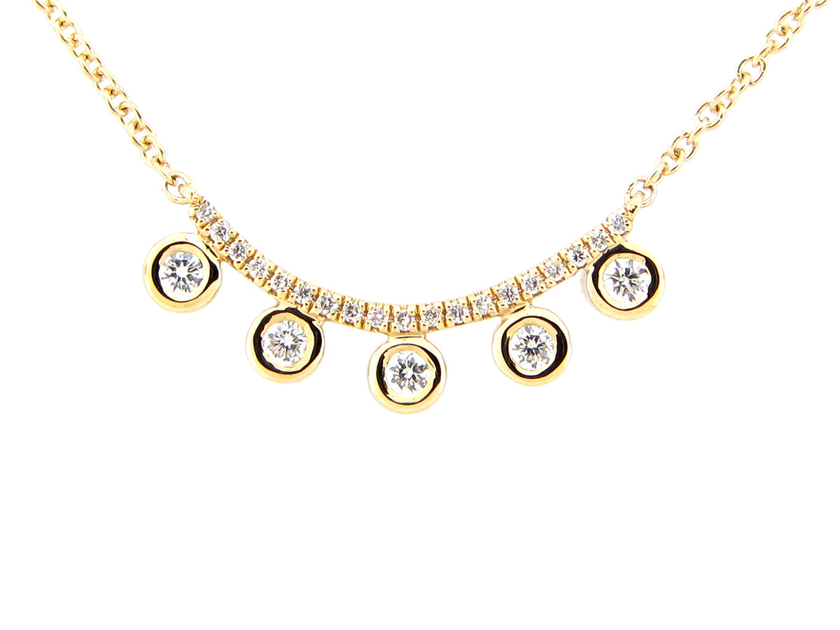 DIAMOND CURVE BAR CHOKER NECKLACE