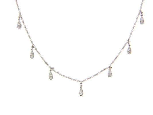 DIAMOND CHARM CHOKER NECKLACE, 14KW (N)