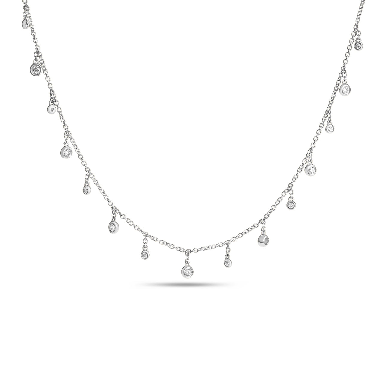 Diamond Bezel Dangle Choker Necklace