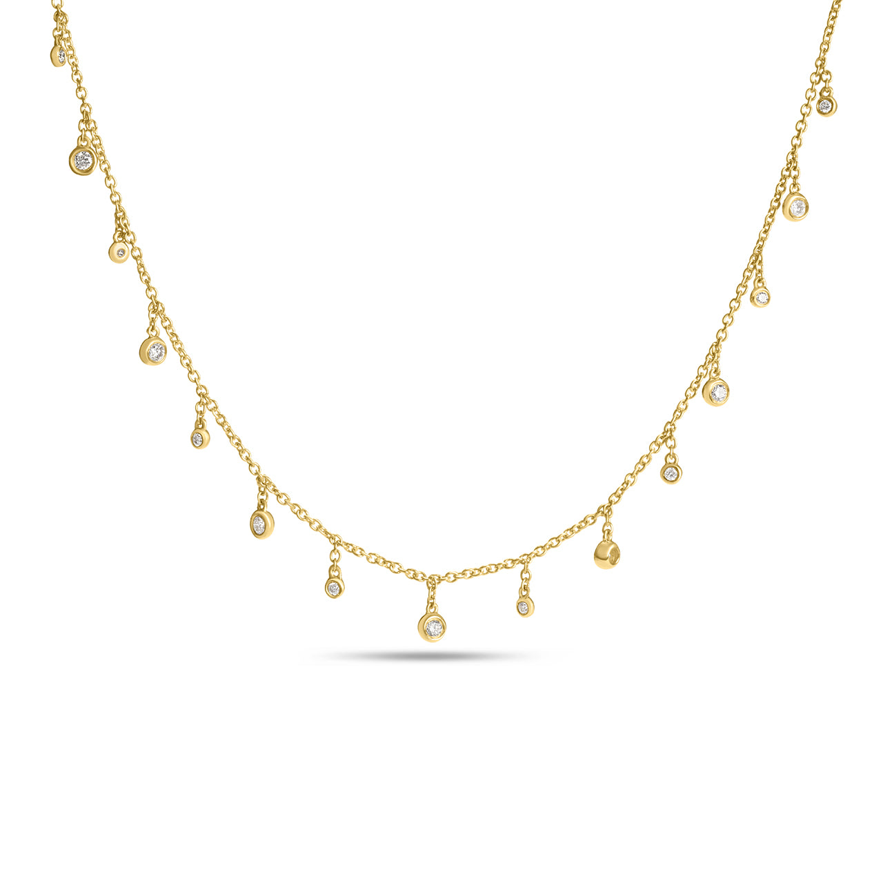 Diamond Bezel Dangle Choker Necklace